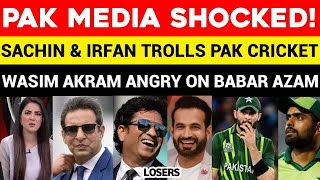 Sachin Tendulakar amp Irfan Pathan Trolls Pak Team After Defeat  Wasim Akram Angry On Babar Azam [upl. by Fanni]