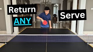 How to Return ANY Serve In Table Tennis — A COMPLETE GUIDE [upl. by Allison489]