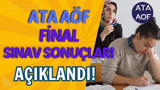 Ata Aöf Güz Dönemi Final Sınav Sonuçları Açıklandı Sonuçlar Neyi İfade Ediyor Harf Notları [upl. by Joacimah]