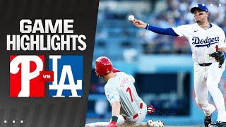 Phillies vs Dodgers Game Highlights 8724  MLB Highlights [upl. by Learsi]