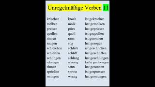 Unregelmäßige Verben 11 b1 b2 c1 c2 german learngerman grammatik b1 dtz dtb verb [upl. by Tessi]