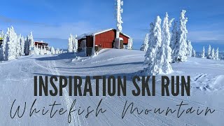 Skiing Whitefish Mountain Ski Resort Montana Inspiration Ski Run POV Big Mountain Whitefish Montana [upl. by Aivart770]