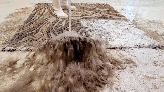 Washing a shaggy rug with different pile lengths  pressure washing  carpet cleaning satisfying [upl. by Niki]