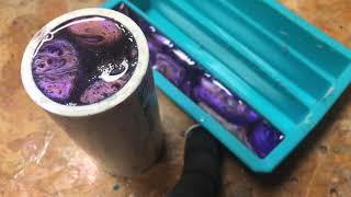 Casting a 3Color Polyester Resin Shaving Brush Handle Blank  New Combo [upl. by Mensch]