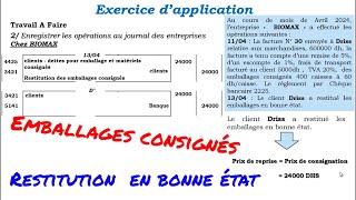 exercice dapplication 5 la facturation emballages consignés [upl. by Dodds]