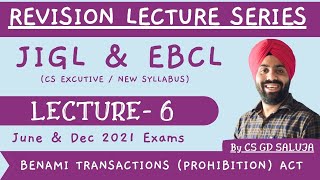 Benami Transctions Prohibition Act 1988 Revision for CS Executive Students [upl. by Latouche]