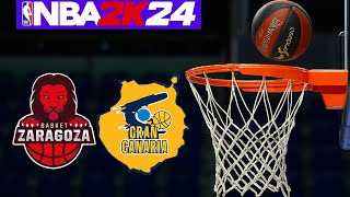 LIGA ENDESA 20232024 Casademont Zaragoza vs Gran Canaria SIMULACIÓN NBA2K24 4K [upl. by Marget]