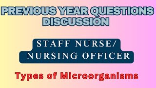 Previous Year Questions discussion for Nursing Officer  Staff Nurse  Normal Flora Microorganism [upl. by Raval]