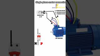 Single phase motor connection ⚡ jayramvoltcraft electrical wiringcircuit youtubeshorts [upl. by Anirrak795]