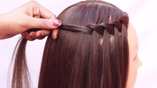 new waterfall hairstyle  easy hairstyle  open hairstyle  hairstyle [upl. by Demott]