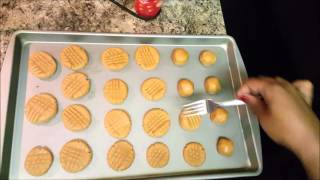 Easy 3 Ingredient Peanut Butter cookies 20 minute dish [upl. by Animar88]