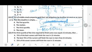 some examples on quartiles  median Q1Q2Q3 حل أسئلة mcq [upl. by Razec607]