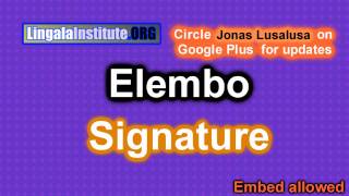 Signature means Elembo in Lingala [upl. by Marve]