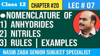 Nomenclature of anhydrides abd Nitriles  Common names  IUPAC names  pashto NASIBZADASSS [upl. by Glynias]