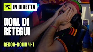 GENOA ROMA 41 la REAZIONE dei TIFOSI ROMANISTI al GOAL DI RETEGUI [upl. by Aikal]