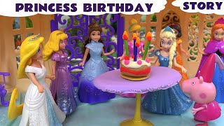 Elsa and Anna Princess Toys Birthday Story [upl. by Annawad]