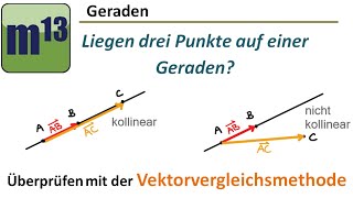 Liegt ein Punkt auf der Gerade  Liegen 3 Punkte auf einer Geraden  mit Vektorvergleichsmethode [upl. by Nareht]