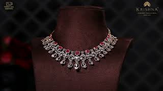 Contact Us 8499011111  Beautiful Diamond Choker Necklace crafted using yellow gold with Rubies [upl. by Lev]