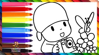 Dibuja y Colorea A Pocoyó Tomando Fotos 👶📷🦋🌼🌈 Dibujos Para Niños [upl. by Acquah759]