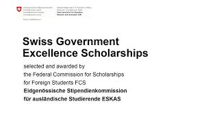 001 Swiss Government Excellence Scholarships  One Minute Intro [upl. by Airal]