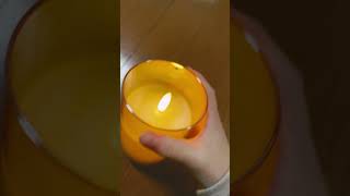 ニトリで買ったガラスキャンドル🕯🕯つけたらめっちゃ明るい🔅˙︶˙☆°皆んなも買ってみてね‼️❤️ྀི [upl. by Orlan]