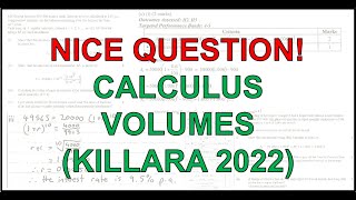 HSC Year 12 Extension 1 3U  Nice Question  Calculus  Volumes  Killara 2022 [upl. by Ellienad]