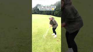 Firsttime golfer hits incredible shot 🤯 🎥 ttkatiegreen97 [upl. by Ilaire]