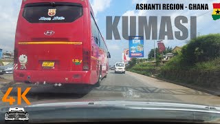 Oforikrom To Fumesua Road Drive Via KNUST Tech Junction in Kumasi Ghana 4K [upl. by Trin]