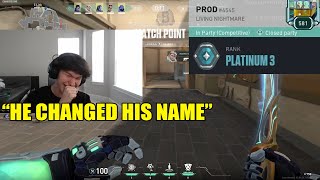 Sinatraa reacts to PROD Plat 3 rank  PROD gets Plat 3 rank in new valorant ACT [upl. by Earehs]