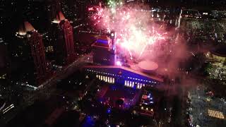 Canada Day 2022 Fireworks 4K Mississauga Celebration Square  RAW Drone Shots [upl. by Cynth]