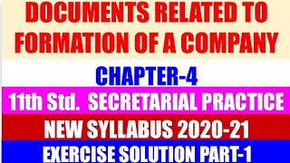 11th Std Secretarial Practice Chapter4 Exercise Solution Part1 [upl. by Sybyl]