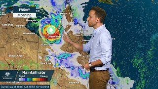 Severe Weather Update tropical cyclone Owen in the Gulf of Carpentaria 12 Dec 2018 [upl. by Candide]