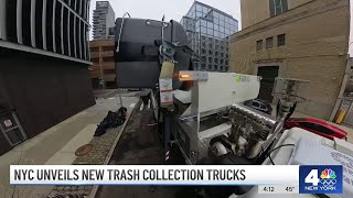 NYC unveils new trash collection tech for the first time since 1930s  NBC new York [upl. by Eilatam]