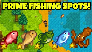 The BEST Fishing Locations In Stardew Valley  Fishing Tips amp Tricks [upl. by Akemhs307]