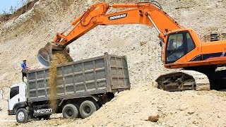 Doosan 500LCV 340LCV Excavator Digging Loading Dirt Into Dump Truck [upl. by Hirsh335]