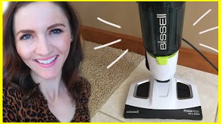 Bissell Powerfresh Steam Mop Review Amazing Floor Steamer Cleaning Hack  Andrea Jean [upl. by Alien]