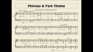 Phineas amp Ferb Theme Sheet Music With Free Sheetmusic [upl. by Ranitta629]