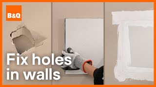 How to fix holes in plasterboard walls  DIY [upl. by Kotick]