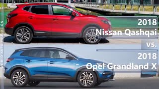 2018 Nissan Qashqai vs 2018 Opel Grandland X technical comparison [upl. by Anawahs]