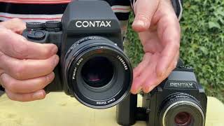 Medium format film camera showdown Contax 645 vs Pentax 645NII bodyshutter comparison [upl. by Namron]