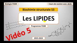 Biochimie structurale  partie lipide Estérification Saponification Salification Vidéo 5 [upl. by Anihs281]