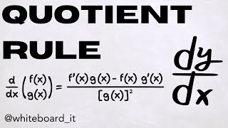 Quotient Rule for Derivatives [upl. by Ellenaj183]