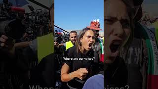 Protester at the EgyptPalestine border confronts CNN international correspondent Clarissa Ward [upl. by Aniehs439]