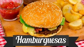 COMO HACER HAMBURGUESAS CASERAS 🍔🍟MUY FACIL  Recién Cocinados [upl. by Jaymie]