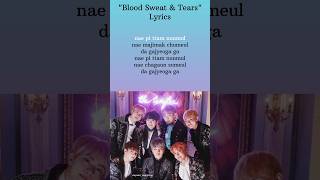 BTSquotBlood Sweat amp Tears Lyrics bts song shorts songlyrics [upl. by Etnaed]