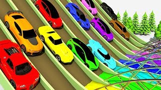 Colors for Children to Learn with Toy Cars Color Water Sliders for Kids learning colors [upl. by Aronle]