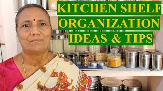 How to Organize Open Shelves in Kitchen  Kitchen Organization Ideas in Tamil  My Kitchen Tour [upl. by Wetzel]