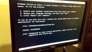 Windows failed to start Attempting to load a 64bit application [upl. by Auhsuoj]