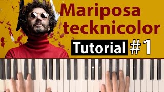 Como tocar quotMariposa tecknicolorquotFito Páez  Parte 13  Piano tutorial y partitura [upl. by Anerev]