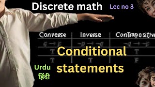 Conditional statements Inverse Converse and Contrapositive Discrete math lec no 3 [upl. by Nitsed]